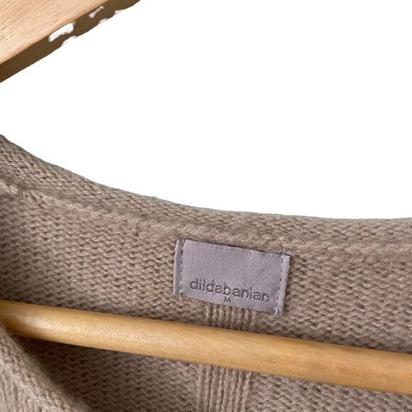 Dildabanian 100% Cashmere Tan Flare Crewneck Sweater Size Medium - Picture 5 of 6